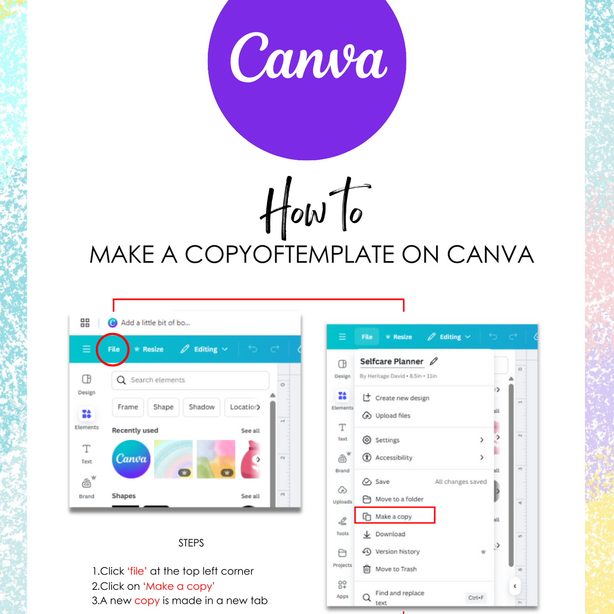 The Canva resell library digital Template